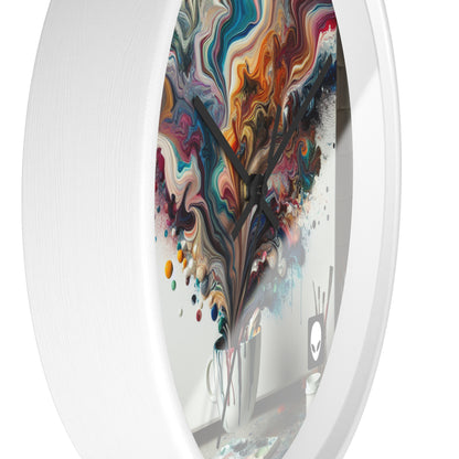 "A Paint Poured Paradise: Acrylic Pouring Art" - The Alien Wall Clock Acrylic Pouring Style