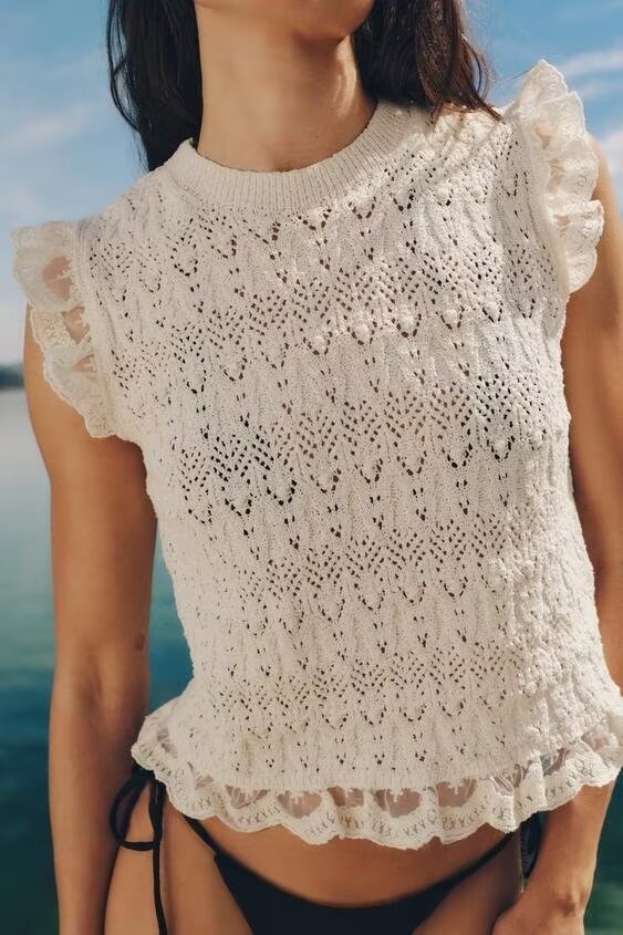 Women Clothing Short Romantic Sweater Vest Top