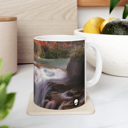 "Capturando la belleza de la naturaleza: creando un paisaje icónico en un arte vibrante" - Taza de cerámica The Alien de 11 oz