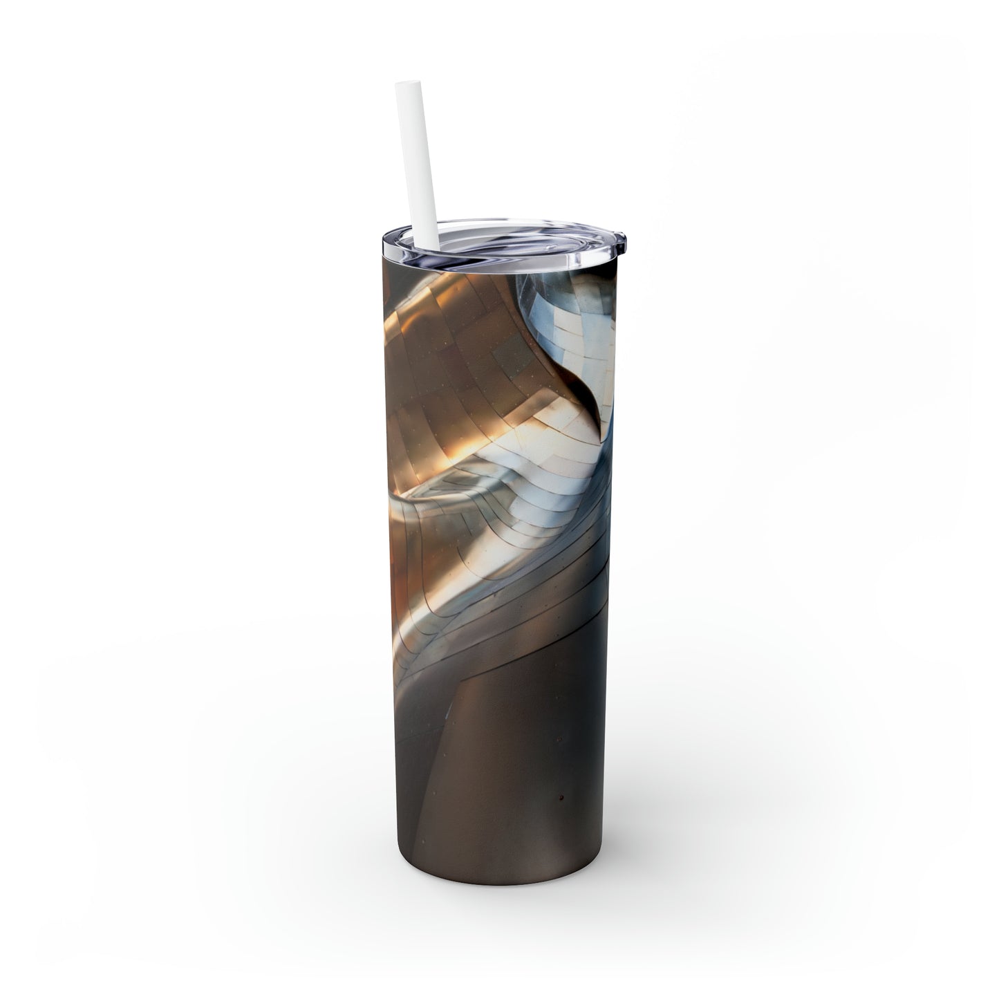 Metallischer Wirbelwind – The Alien Maars® Skinny Tumbler mit Strohhalm 20oz