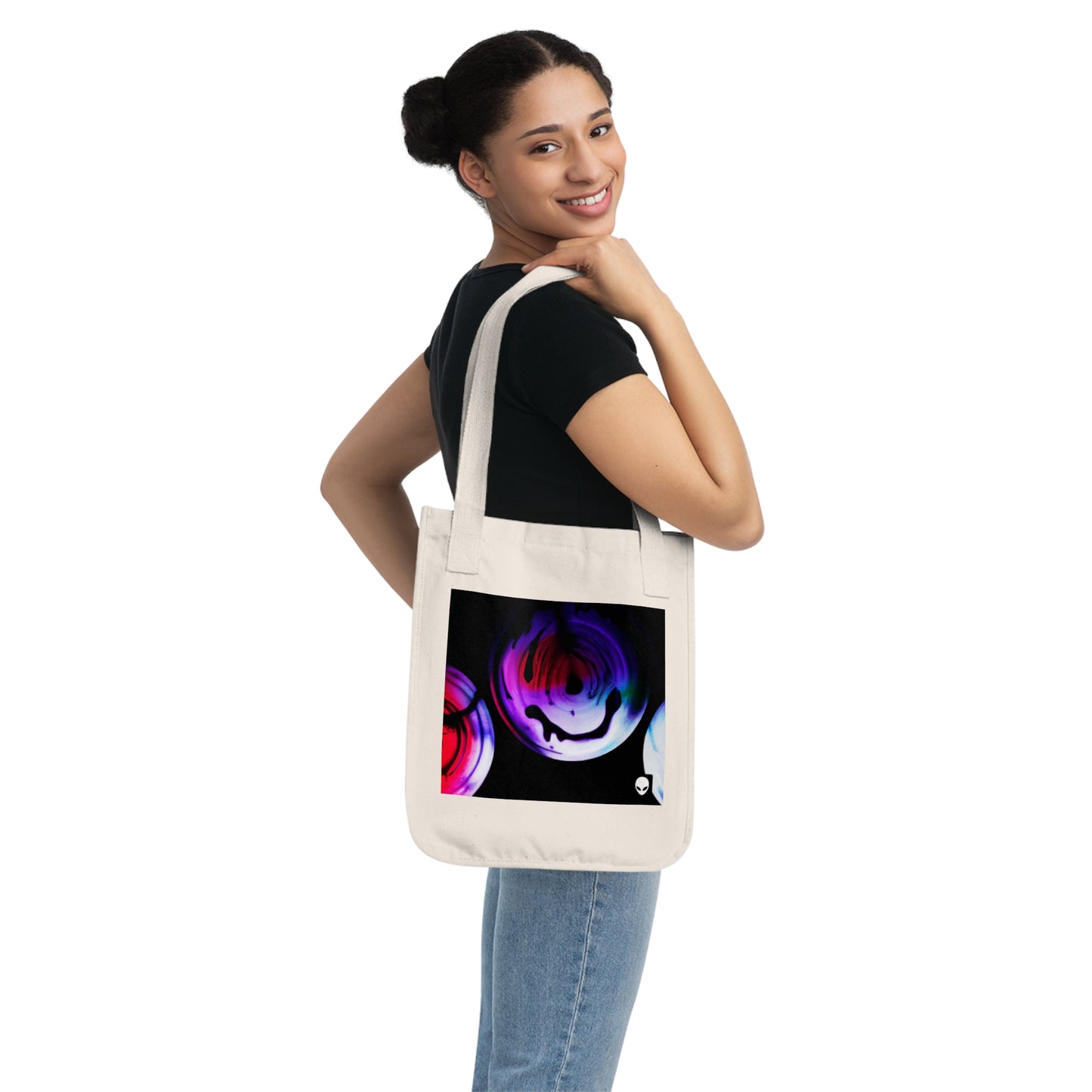 "Exploring Contrasts: A Colorful Dance of Luminance and Chromatic Aberration" - The Alien Eco-friendly Tote Bag