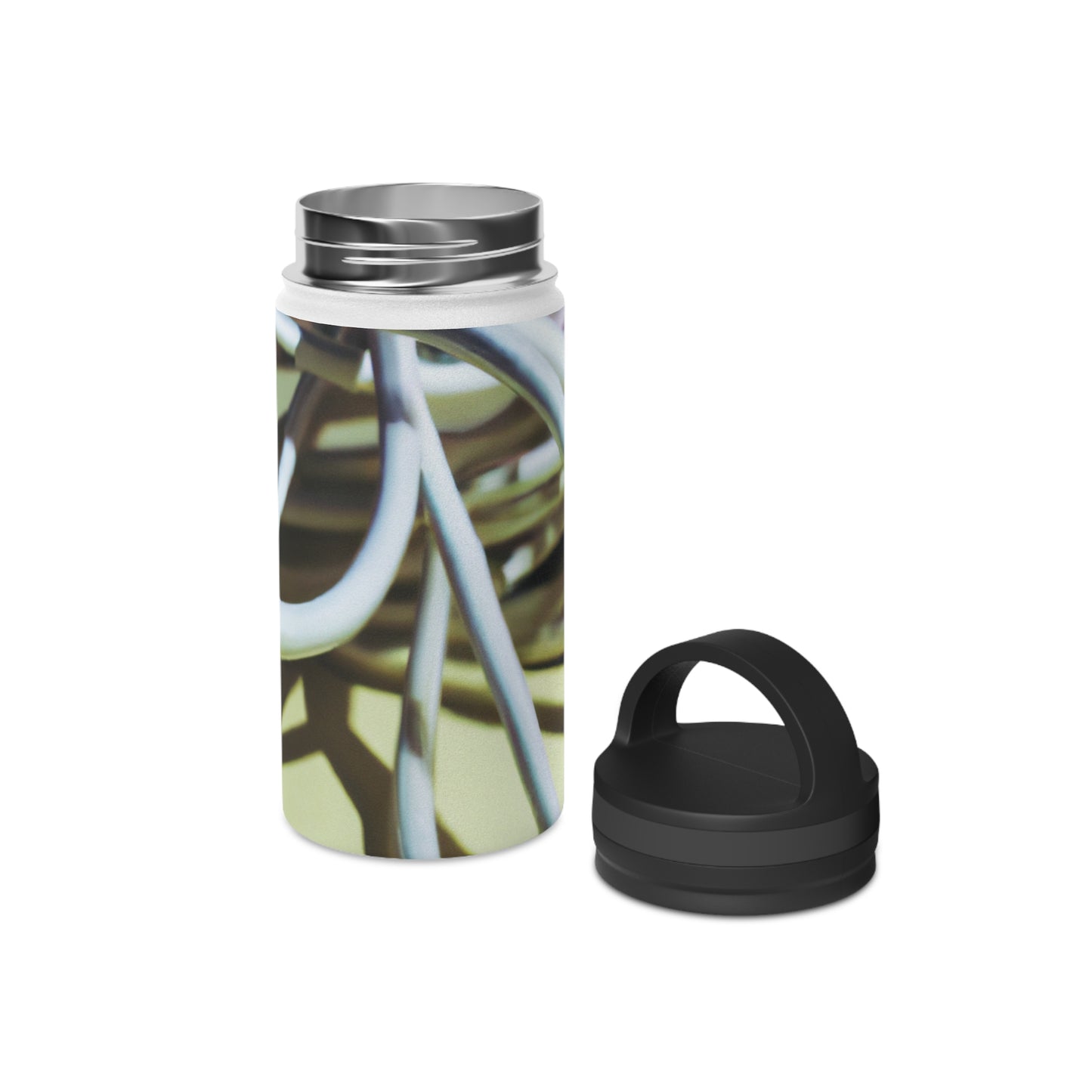 "Abstract Artistry: Constructing Emotion from Common Objects" - The Alien Stainless Steel Water Bottle, Handle Lid