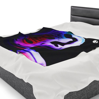 "Exploring Contrasts: A Colorful Dance of Luminance and Chromatic Aberration" - The Alien Velveteen Plush Blanket