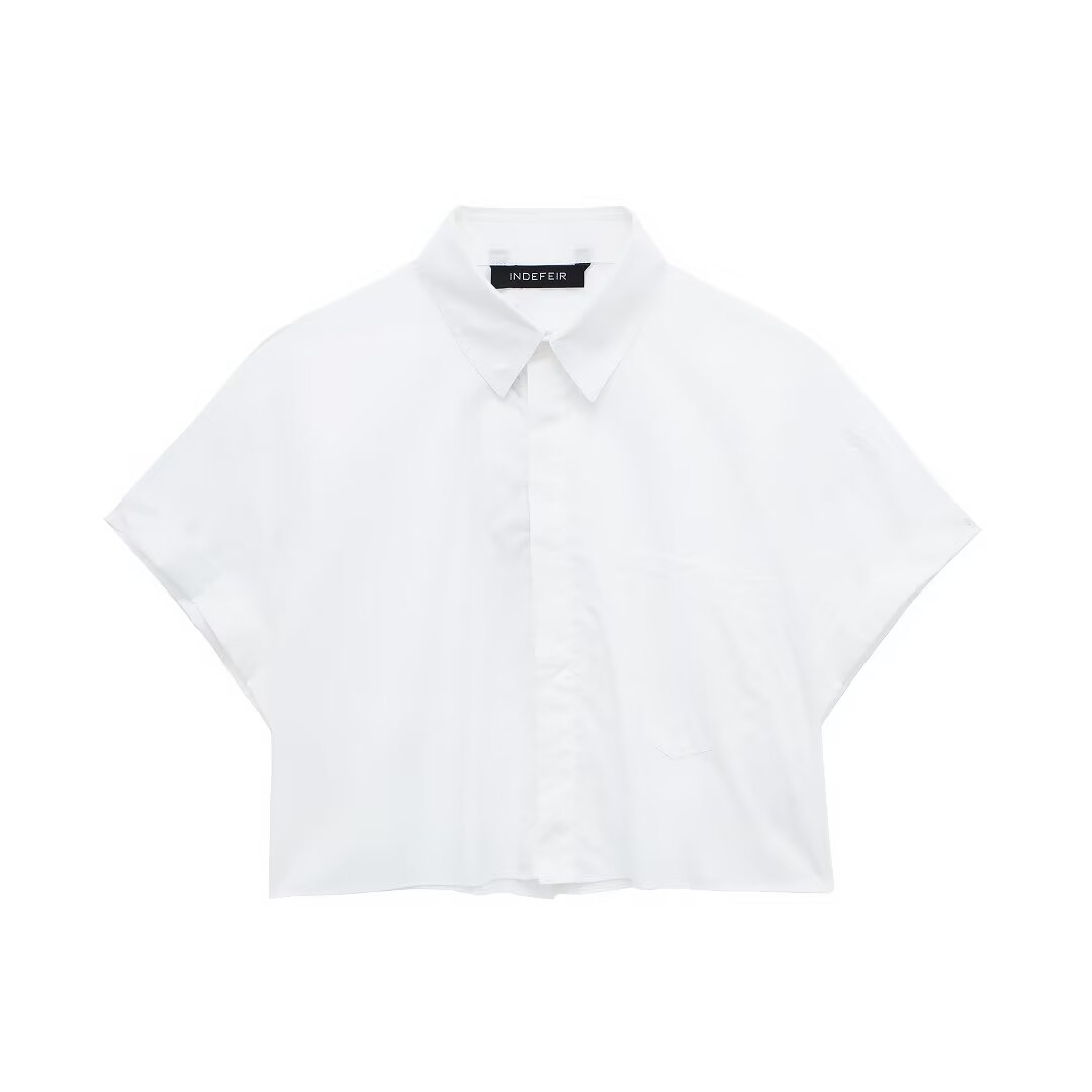 Women Poplin Short Shirt