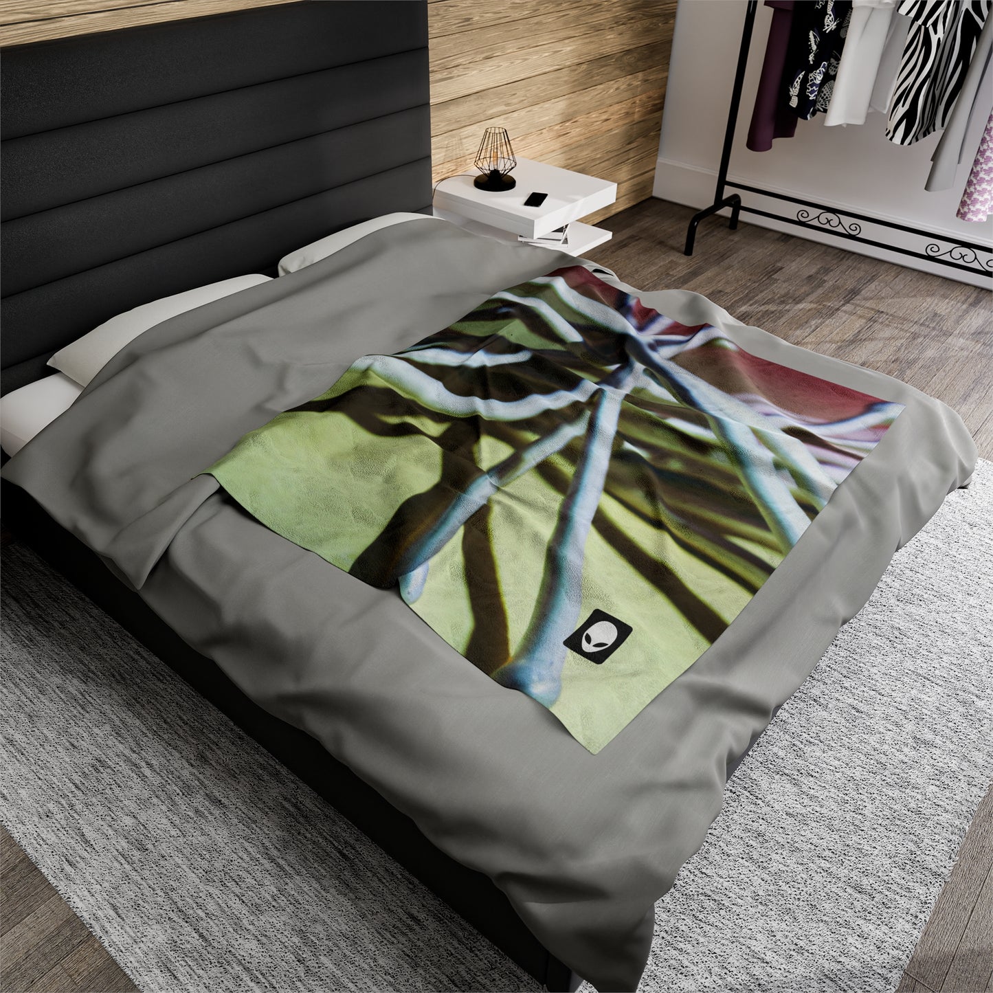 "Abstract Artistry: Constructing Emotion from Common Objects" - The Alien Velveteen Plush Blanket