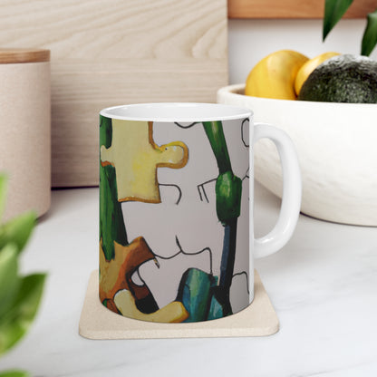 "Cactified Puzzle Time" - The Alien Ceramic Mug 11 oz