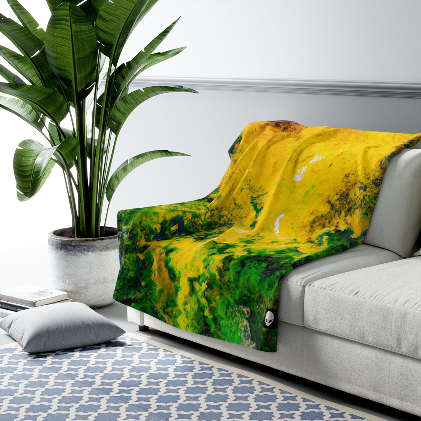 "Exploring Colorful Textures" - The Alien Sherpa Fleece Blanket