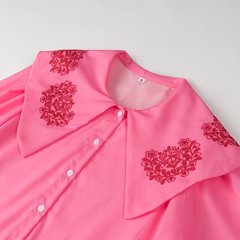 Camisa de cuello de muñeca de primavera y verano para mujer, blusa de manga larga con farol dulce