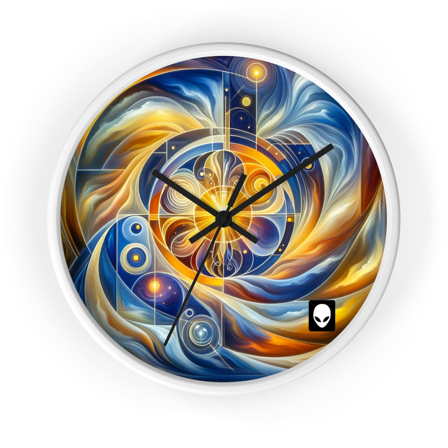 "Ascending Divinity: A Spiritual Awakening in Vibrant Geometry" - The Alien Wall Clock Religious Art Style