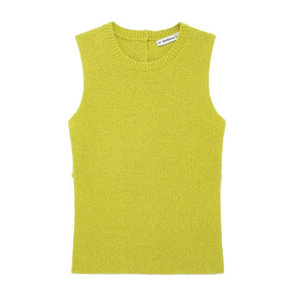 Women Women Back Button Plain Stitch Top