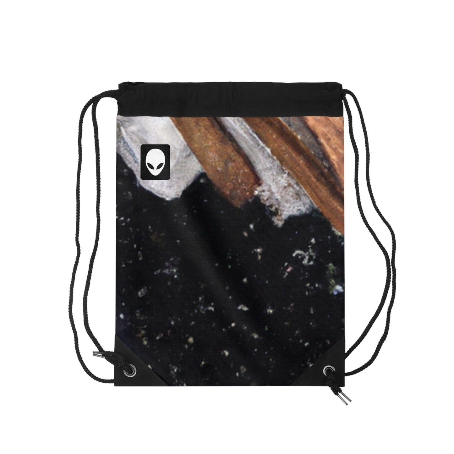 "A Tale of Storytelling Art: A Mixed Media Masterpiece"- The Alien Drawstring Bag