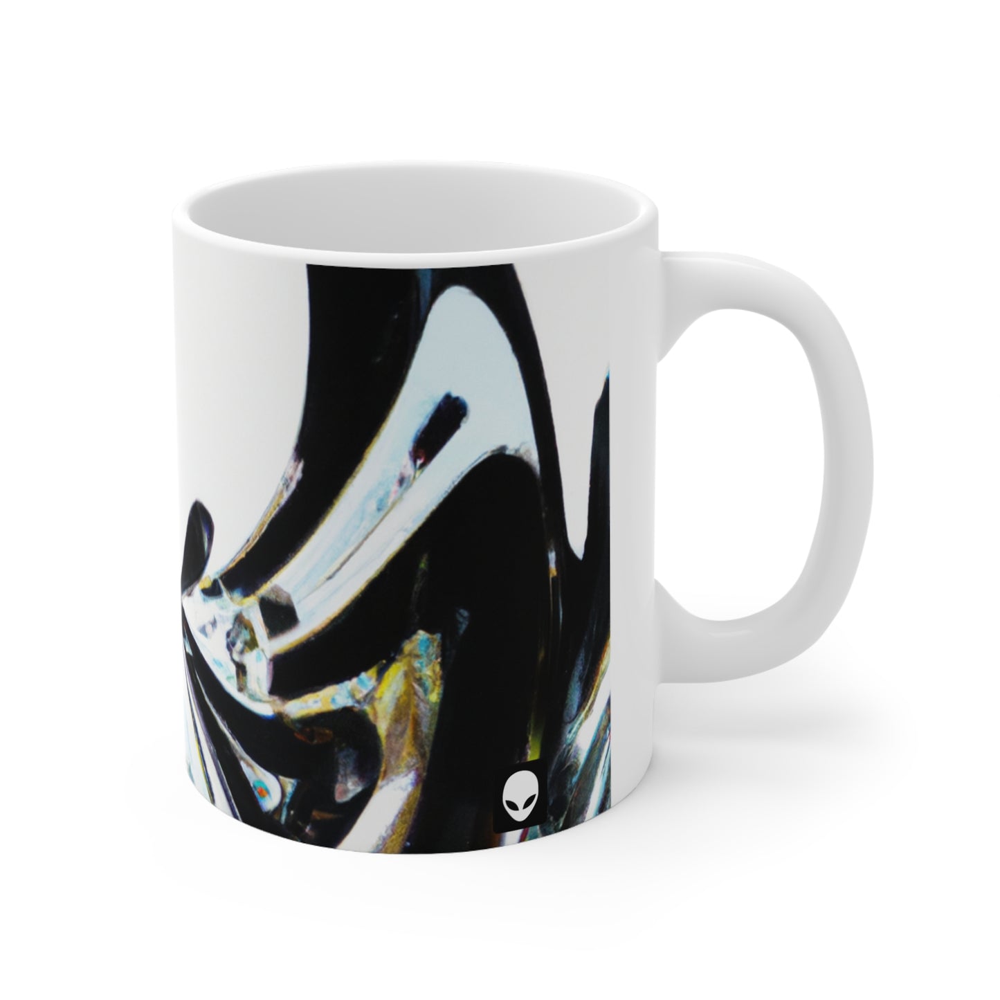 "Merging Perspectives: Crafting a Dynamic Visual Representation" - The Alien Ceramic Mug 11 oz