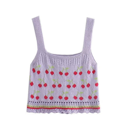 Top informal holgado de punto jacquard para mujer