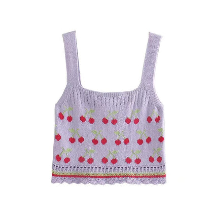 Top informal holgado de punto jacquard para mujer