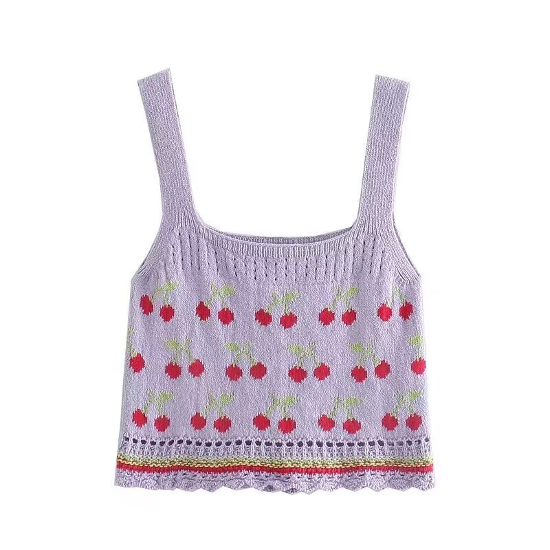 Top informal holgado de punto jacquard para mujer