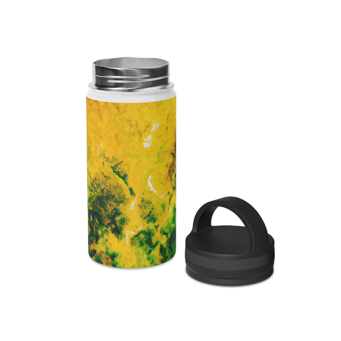 "Exploring Colorful Textures" - The Alien Stainless Steel Water Bottle, Handle Lid