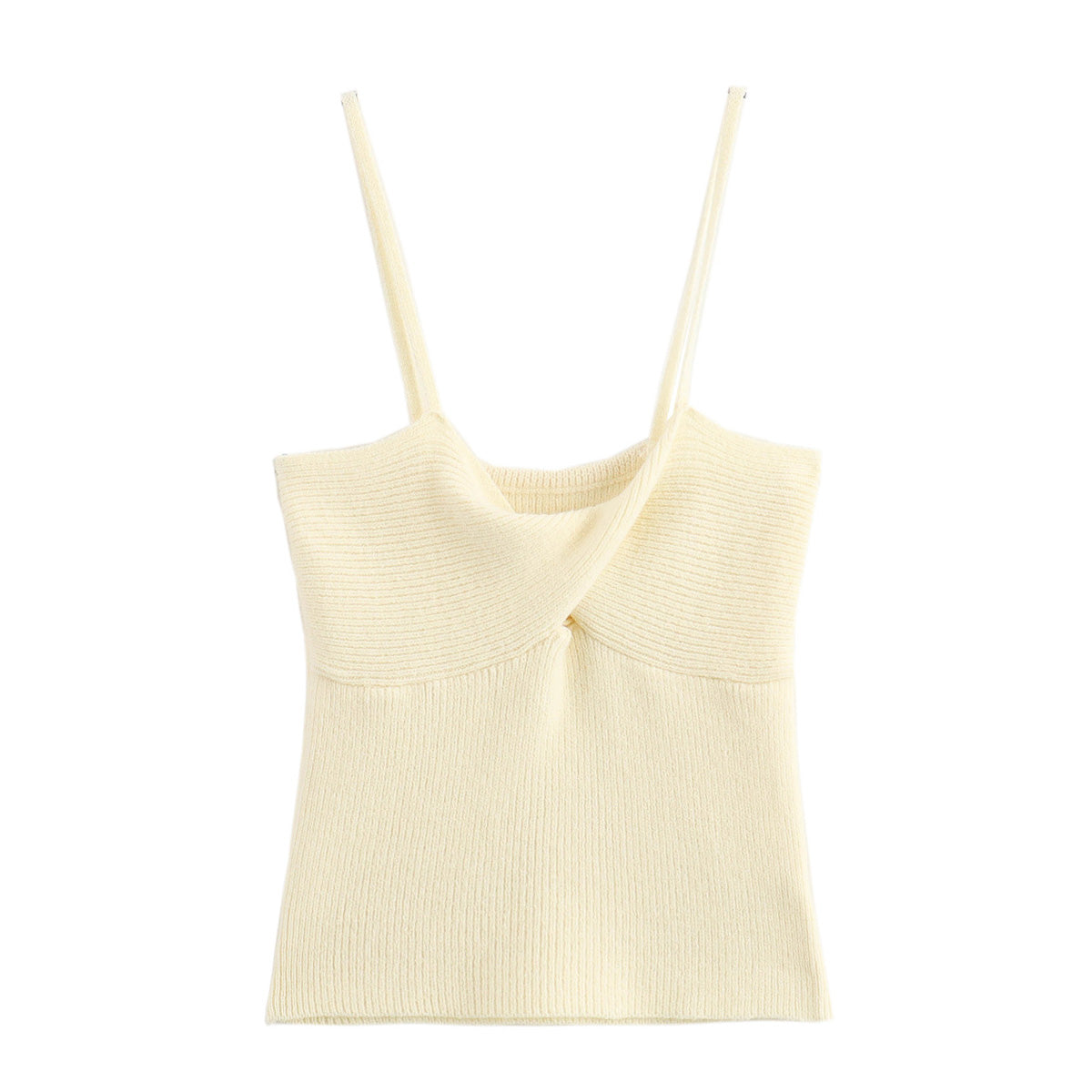 Summer Women Linen Blended Plain Stitch Bow Tie Sling Top