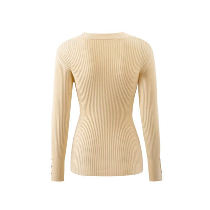 Sexy V neck Cross Button Sweater Women Fall Slim Fit Split Pullover Knitting Bottoming Shirt Inner Wear Blouse Women