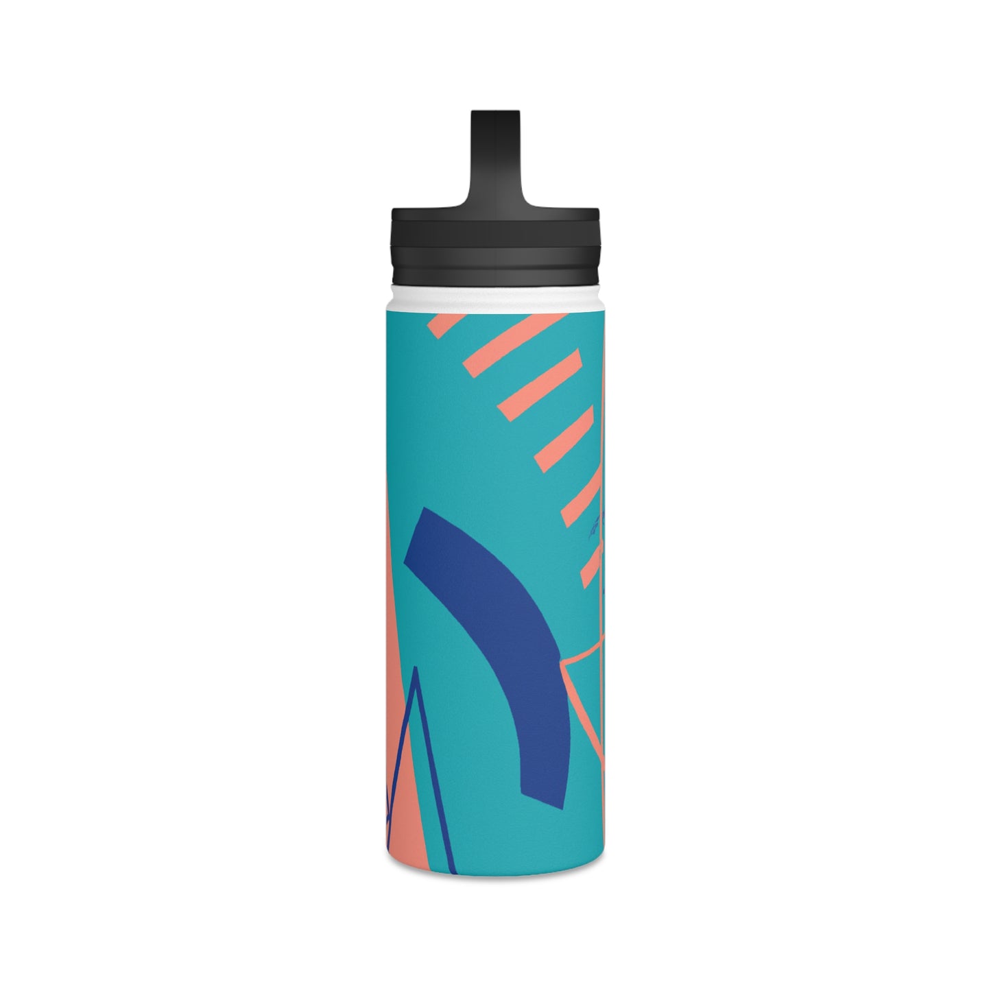 Geometric Artistry: An Exploration of Color and Form - The Alien Stainless Steel Water Bottle, Handle Lid