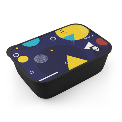 "Geometric Fusion: Bringing Your Vision to Colorful Life" - The Alien Eco-friendly PLA Bento Box with Band and Utensils