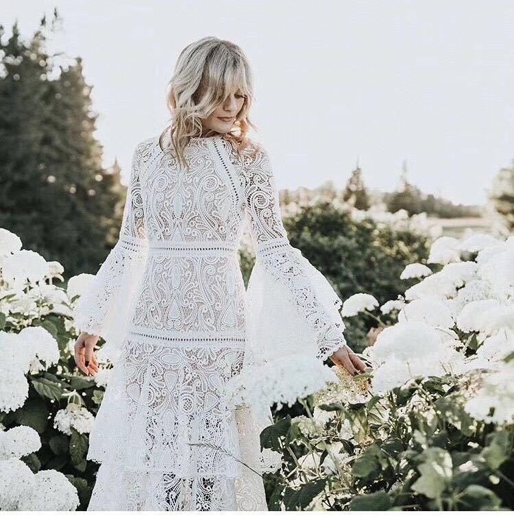 Vestido de primavera y verano, vestido de encaje, vestido maxi con volantes en niveles, vestido de vacaciones para mujer