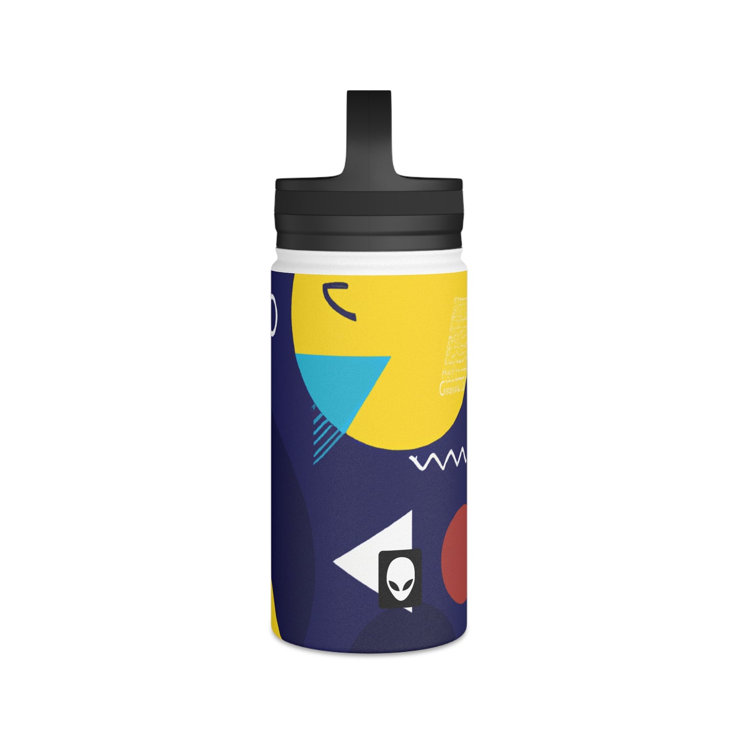 "Geometric Fusion: Bringing Your Vision to Colorful Life" - The Alien Stainless Steel Water Bottle, Handle Lid