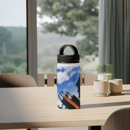 "Colors of Home: Exploring Place Through Art" - The Alien Stainless Steel Water Bottle, Handle Lid