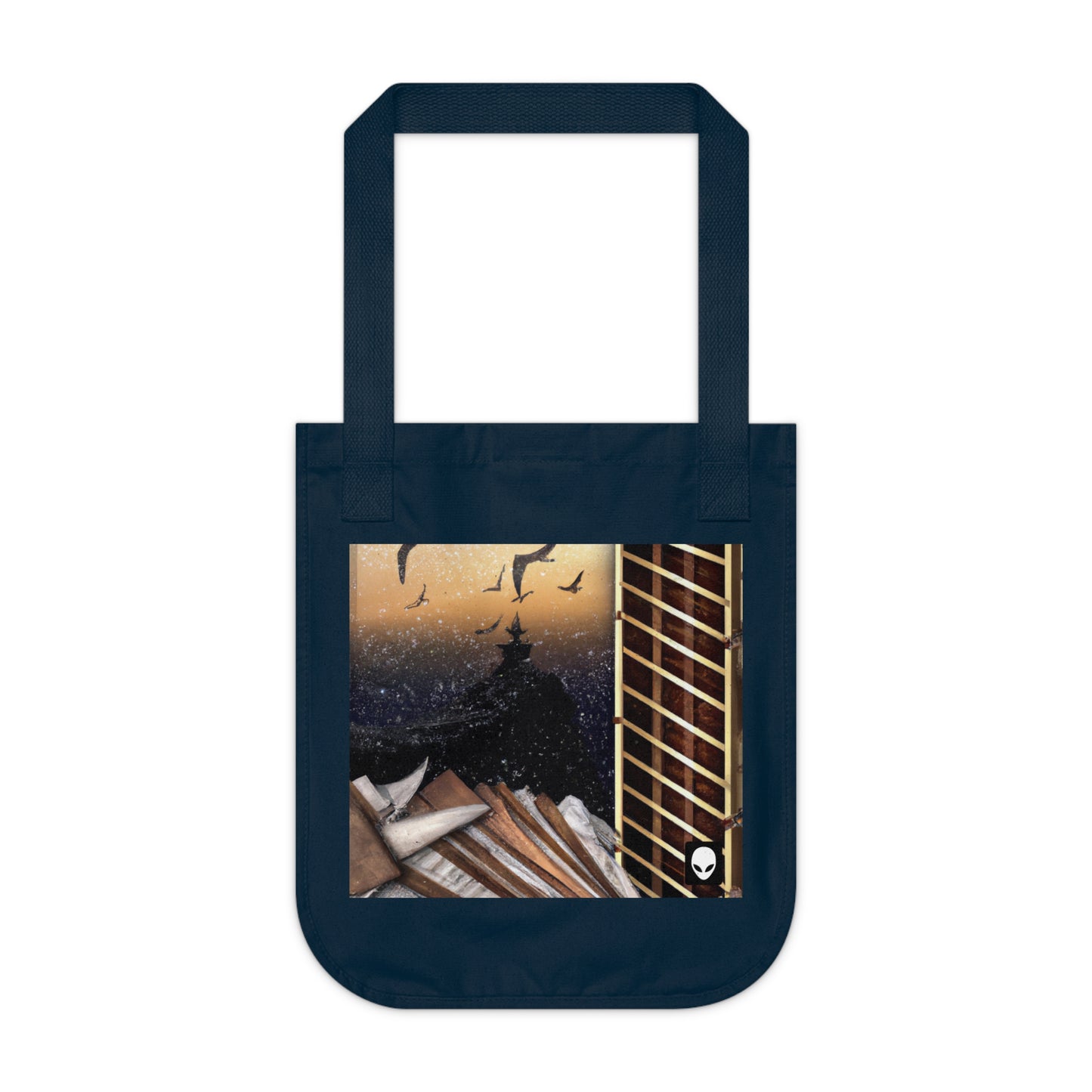 "A Tale of Storytelling Art: A Mixed Media Masterpiece" - The Alien Eco-friendly Tote Bag