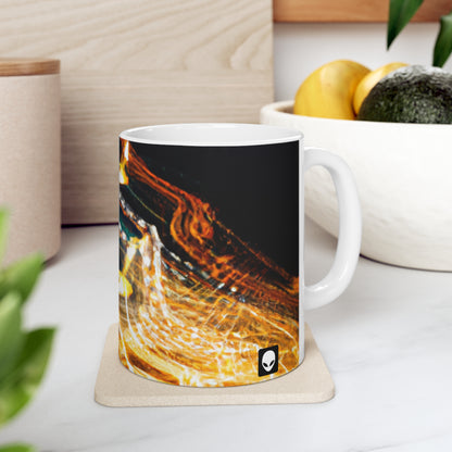 "Disrupción caótica: una exploración abstracta" - Taza de cerámica The Alien 11 oz