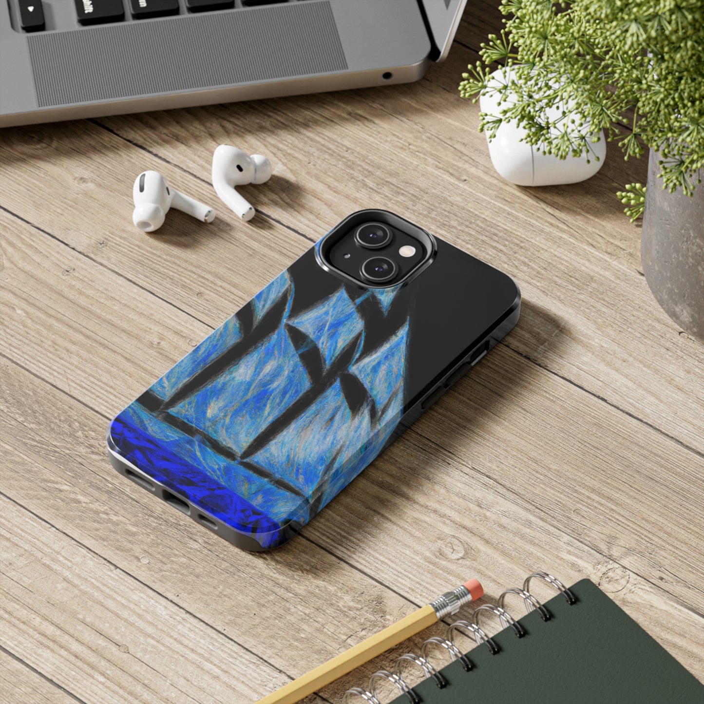 "El velero azul y las velas blancas: Una aventura de libertad en el mar" - The Alien Tough Phone Cases