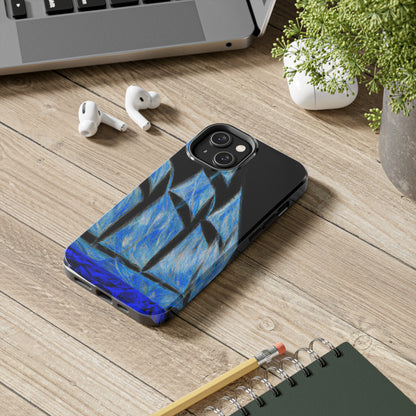 „El velero azul y las velas blancas: Una aventura de libertad en el mar“ – The Alien Tough Phone Cases