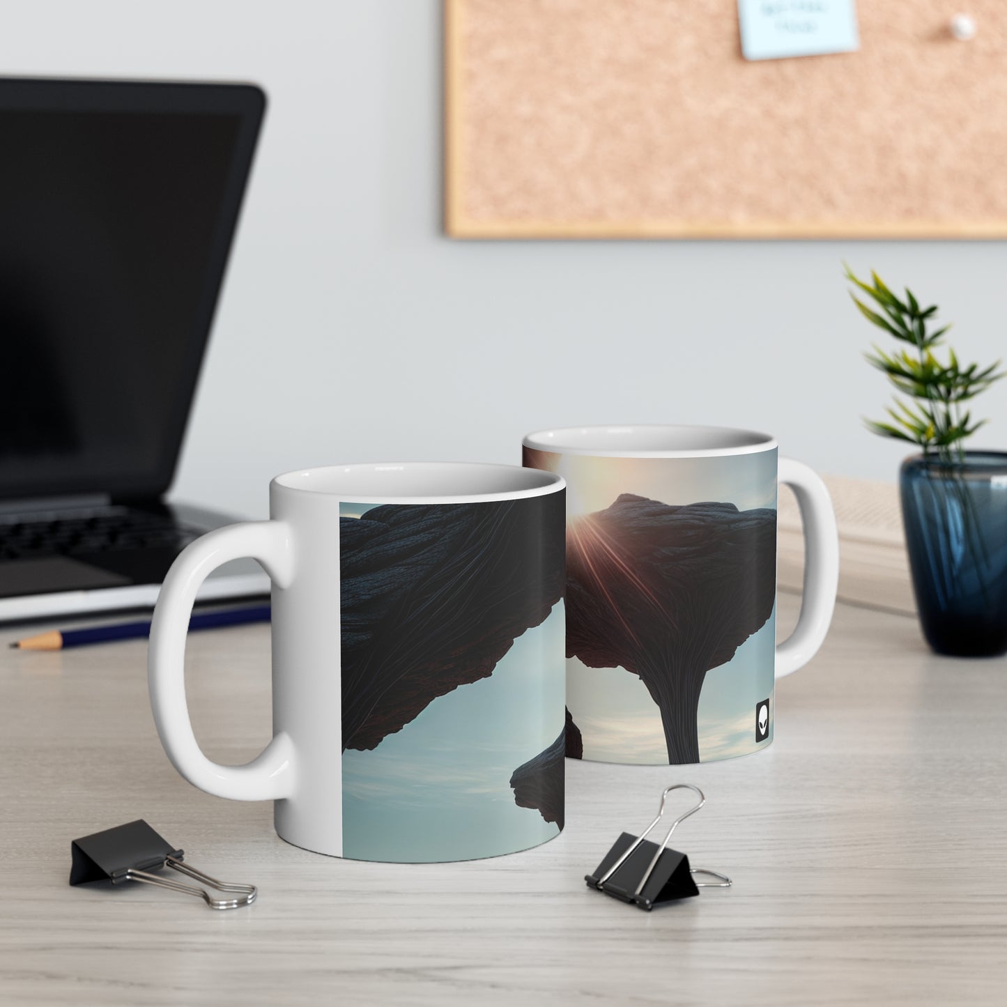 "Alien Landscape Odyssey" - The Alien Ceramic Mug 11 oz