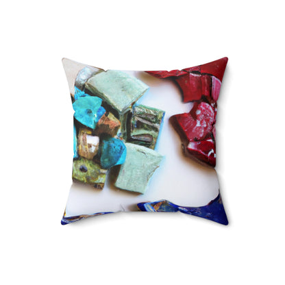 "A Mosaic of Resilience: A Creative Exploration of Strength and Endurance" - The Alien Square Pillow