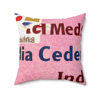 "Construyendo una identidad en línea: un collage de redes sociales" - The Alien Square Pillow