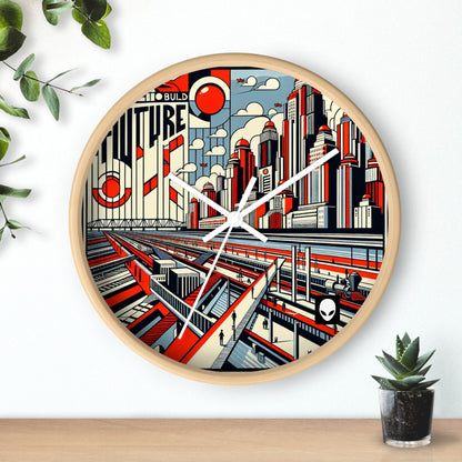 "Constructing Ideas: A Typographic Landscape" - The Alien Wall Clock Constructivism Style