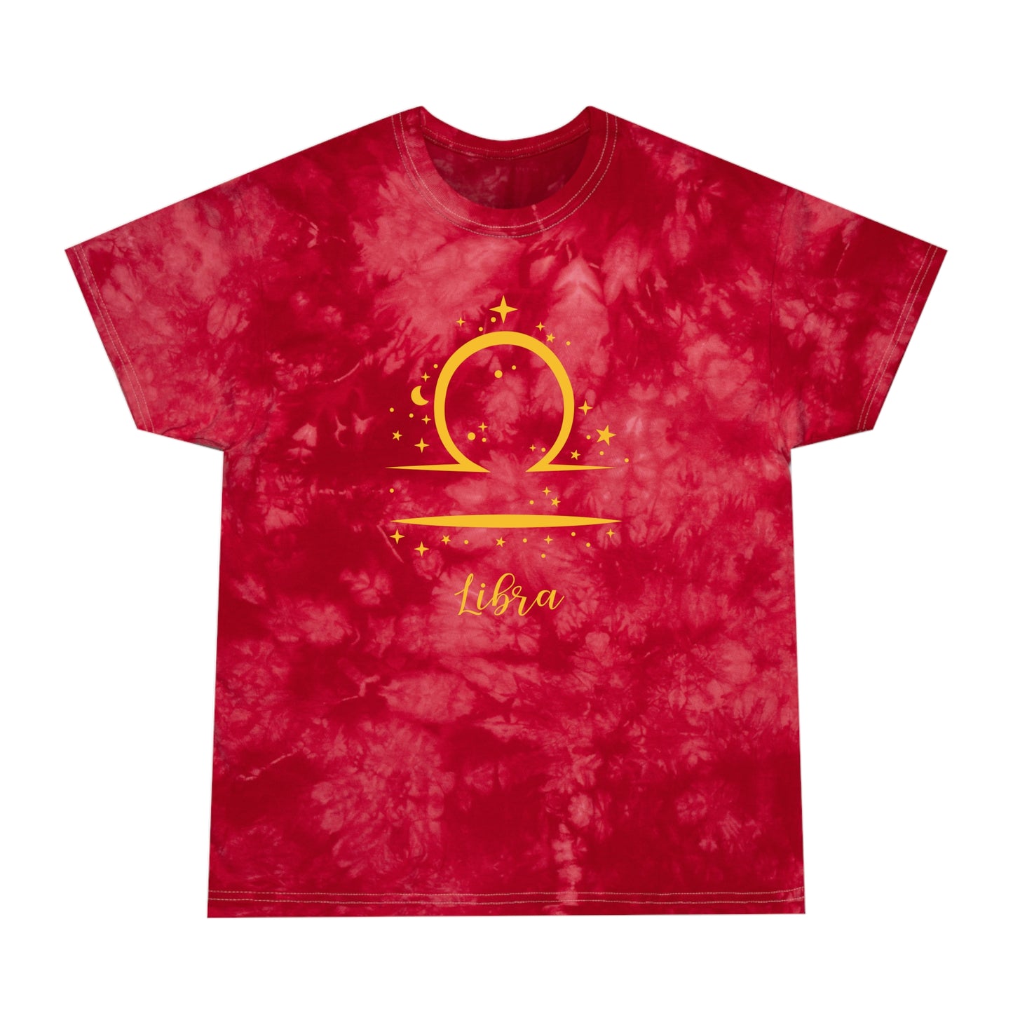 Signo del zodiaco Libra: camiseta con efecto tie-dye alienígena, cristal