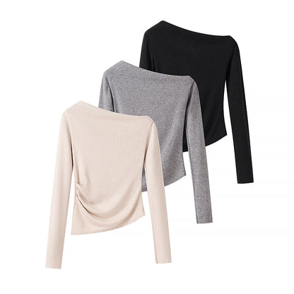 Women Clothing Elegant All Match Long Sleeved Sweater Top