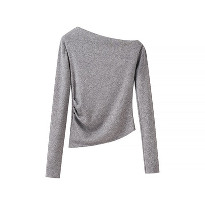 Women Clothing Elegant All Match Long Sleeved Sweater Top