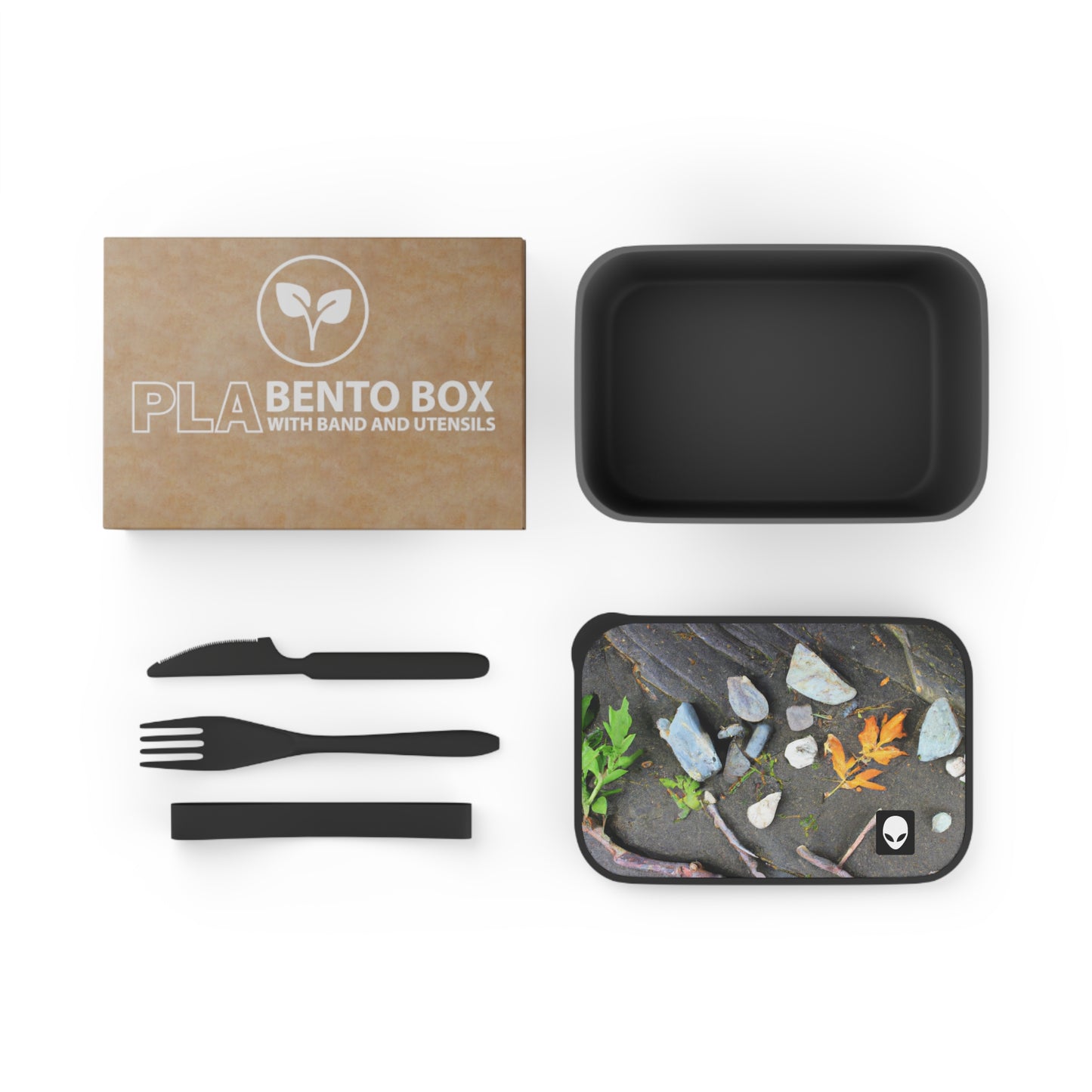 „Elemente der Natur: Eine kreative Landschaft gestalten“ – Die umweltfreundliche PLA-Bento-Box von Alien mit Band und Utensilien