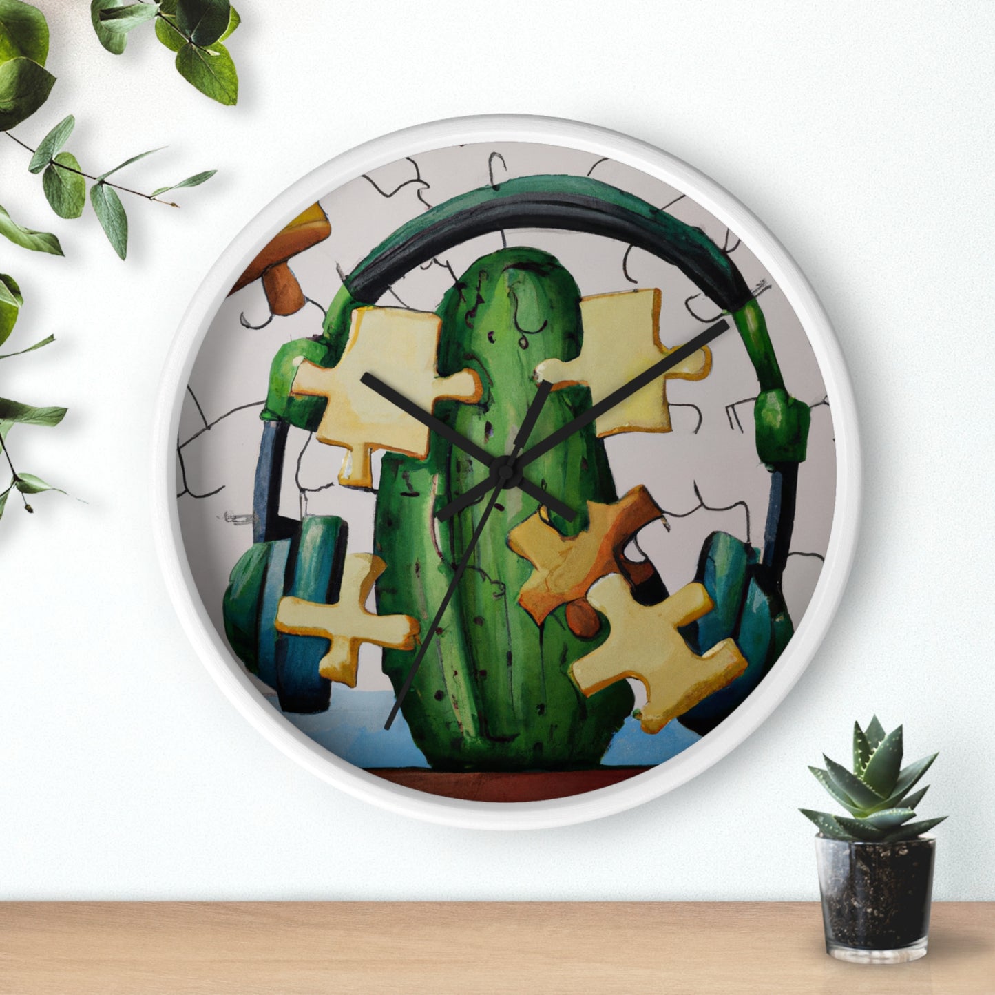 "Cactified Puzzle Time" - The Alien Wall Clock