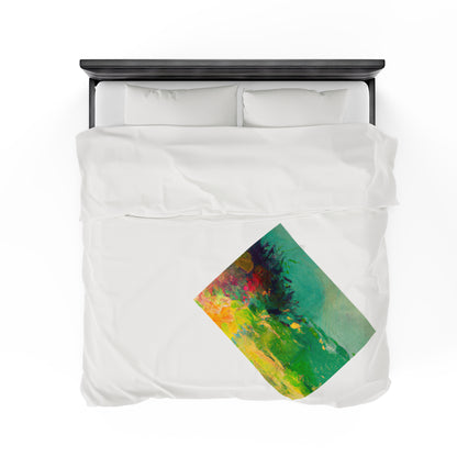 "A Lazy Summer's Day: An Abstract Ode" - The Alien Velveteen Plush Blanket