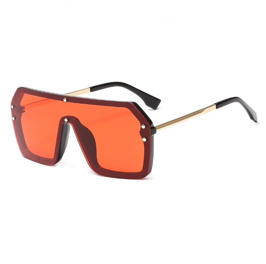 Gafas de sol de gran tamaño Estilo de moda Gafas de sol cuadradas Una pieza Lente de espejo UV400 Mujeres Hombres Marcas