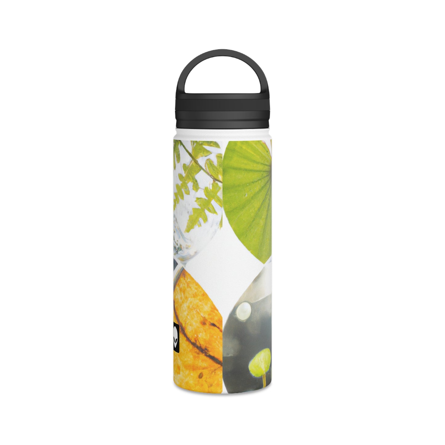 "Earth's Splendor: A Colorful Collage of Natural Wonders" - The Alien Stainless Steel Water Bottle, Handle Lid