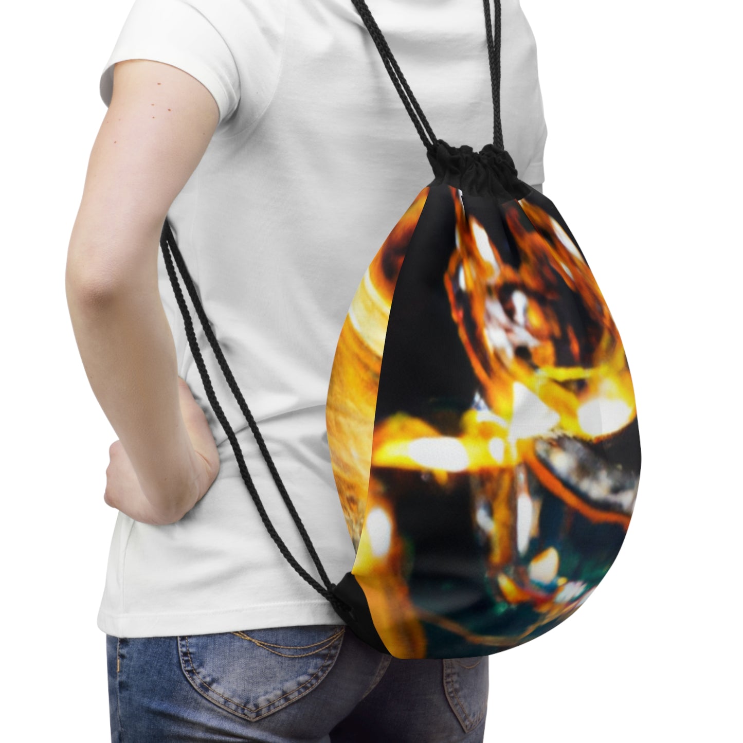 "Chaotic Disruption: An Abstract Exploration"- The Alien Drawstring Bag