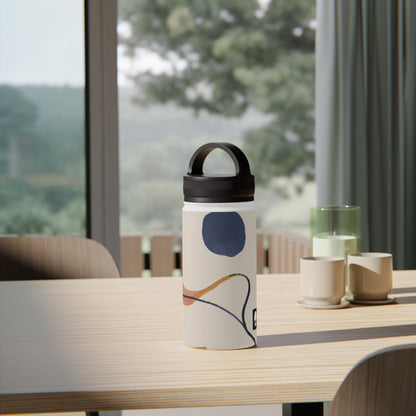 "Geometric Contrast: Exploring Color Through Geometry" - The Alien Stainless Steel Water Bottle, Handle Lid