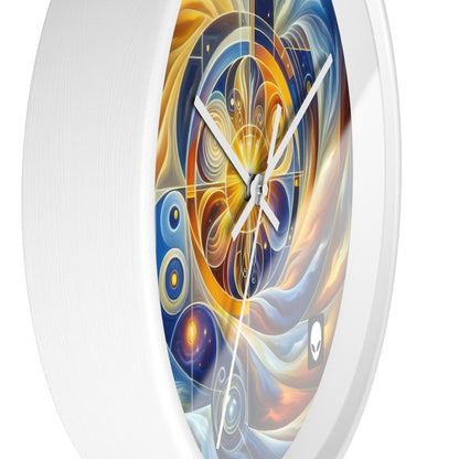 "Divinidad ascendente: un despertar espiritual en una geometría vibrante" - El reloj de pared alienígena estilo arte religioso