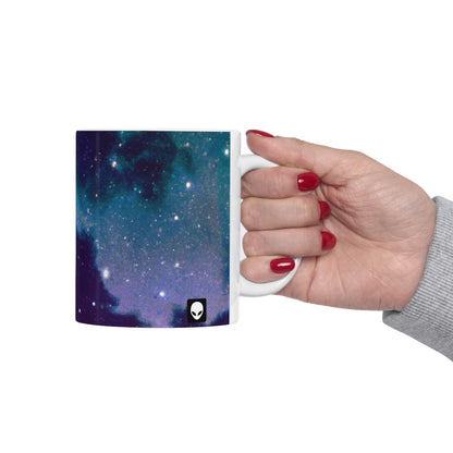 "Sinfonía celestial de medianoche" - La taza de cerámica alienígena 11 oz