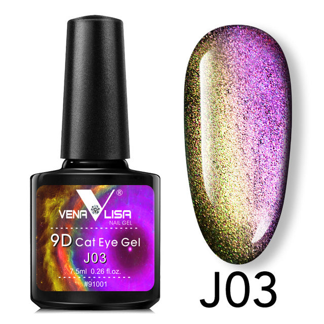 Venalisa 9D Gellack Cat Eye Magic Chameleon Gellack Nagelmaniküre Galaxy Starry Magnetic Mehrfarbig 5 ml Nagelgellack