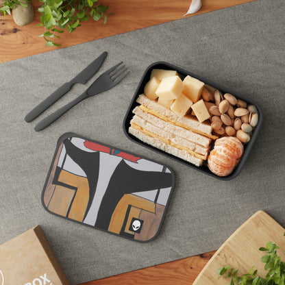 "Exploring Balance and Pattern in Abstract Art" - The Alien Eco-friendly PLA Bento Box with Band and Utensils