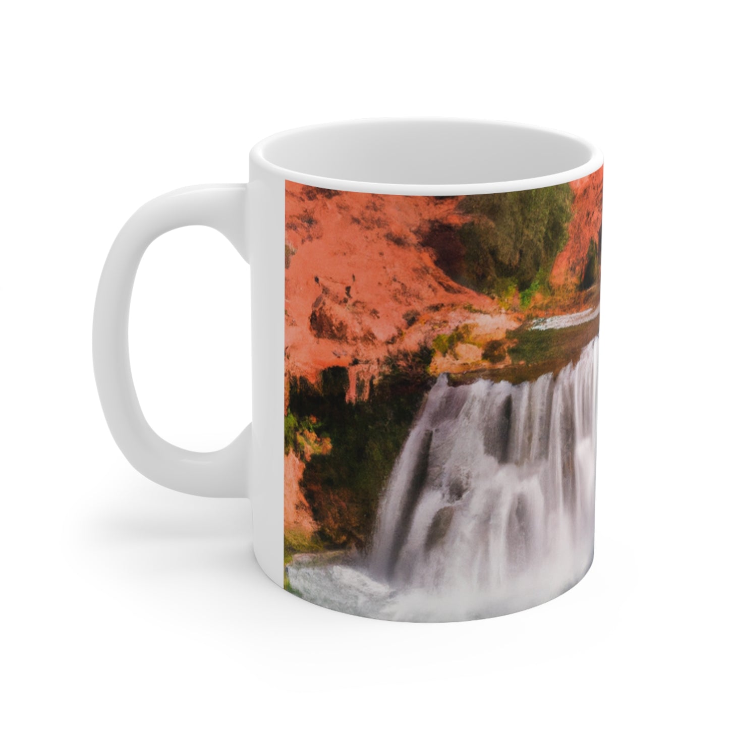 „Die Schönheit der Natur einfangen: Eine ikonische Landschaft in lebendiger Kunst gestalten“ – The Alien Keramiktasse 11 oz